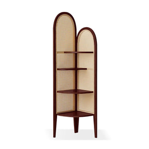 Panel Nut-Brown Solid Wood and Rattan Folding Room Divider  Wooden Bazar