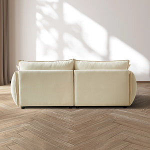 3-Seater Sofa with Armrests Wide Deep Seats & Accent Pillows - Wooden Bazar