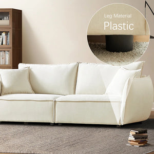 3-Seater Sofa with Armrests Wide Deep Seats & Accent Pillows - Wooden Bazar