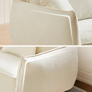 3-Seater Sofa with Armrests Wide Deep Seats & Accent Pillows - Wooden Bazar