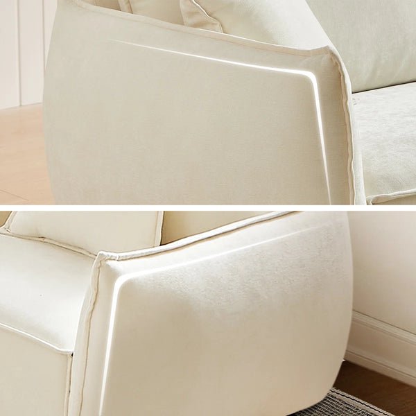 3-Seater Sofa with Armrests Wide Deep Seats & Accent Pillows - Wooden Bazar