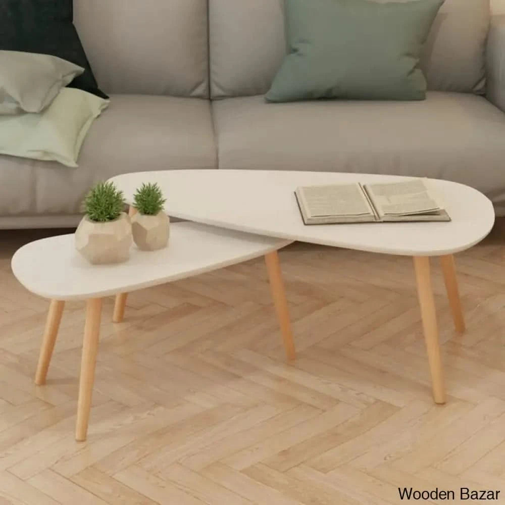3 legs 2 nesting coffee table beige