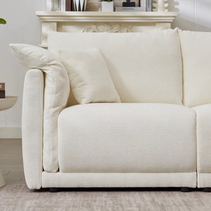Hibikson 3-seater sofa with 2 pillows - Wooden Bazar