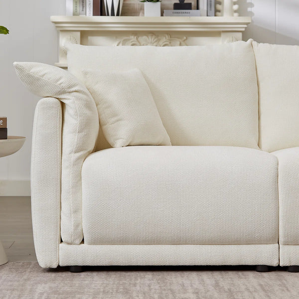 Hibikson 3-seater sofa with 2 pillows - Wooden Bazar