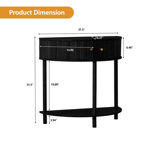 Modern Farmhouse Half-Moon Console Table  Wooden Bazar