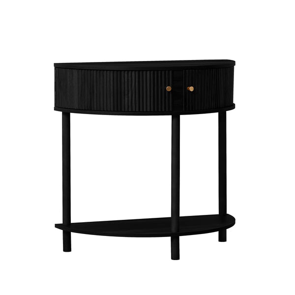 Modern Farmhouse Half-Moon Console Table  Wooden Bazar
