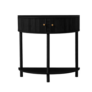 Modern Farmhouse Half-Moon Console Table  Wooden Bazar