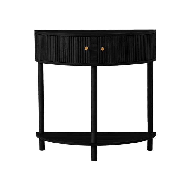 Modern Farmhouse Half-Moon Console Table  Wooden Bazar