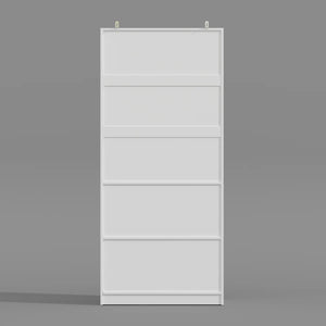 Freestanding Mirrored Wardrobe with Hanging Rod & Adjustable Shelves  Wooden Bazar
