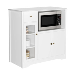 Rubby Kitchen Pantry Food Pantry wih Cupboard and Microwave Cube - Wooden bazar