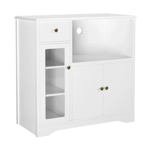 Rubby Kitchen Pantry Food Pantry wih Cupboard and Microwave Cube - Wooden bazar
