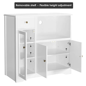 Rubby Kitchen Pantry Food Pantry wih Cupboard and Microwave Cube - Wooden bazar