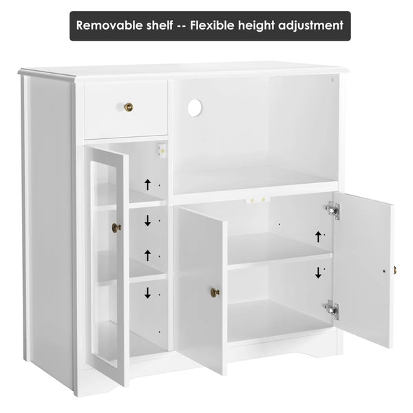 Rubby Kitchen Pantry Food Pantry wih Cupboard and Microwave Cube - Wooden bazar