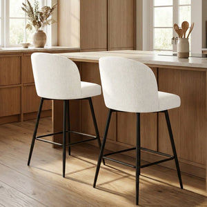 360°Swivel Barstool Counter Height Barstools with Back (Set of 2)  Wooden Bazar