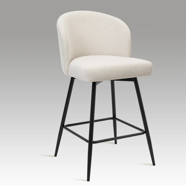 360°Swivel Barstool Counter Height Barstools with Back (Set of 2)  Wooden Bazar