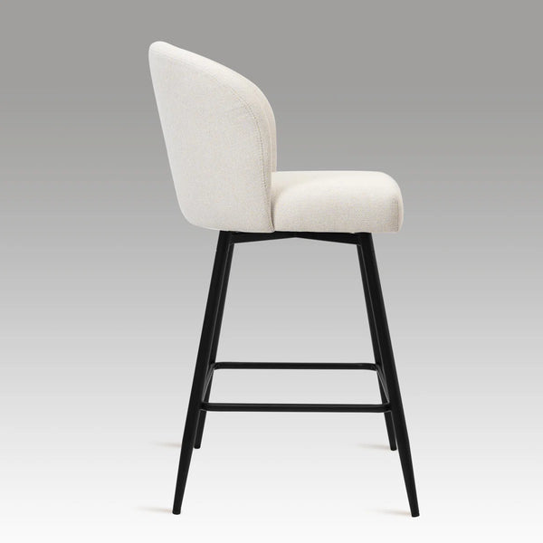 360°Swivel Barstool Counter Height Barstools with Back (Set of 2)  Wooden Bazar