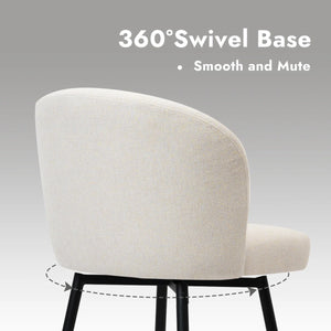 360°Swivel Barstool Counter Height Barstools with Back (Set of 2)  Wooden Bazar