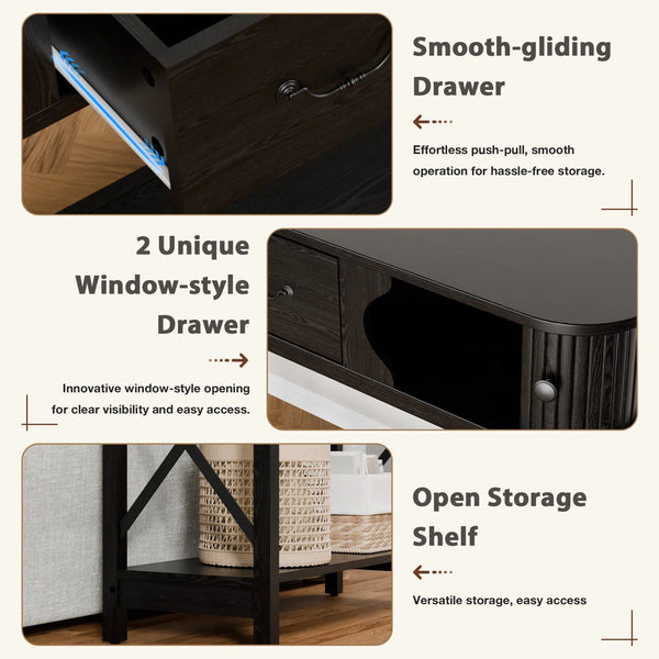 Window-Style Console Table with Decorative Drawers for Entryway, Hallway & Living Room  Wooden Bazar