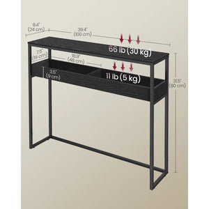 Console Table with 2 Storage Compartments for Entryway, Hallway & Living Room  Wooden Bazar