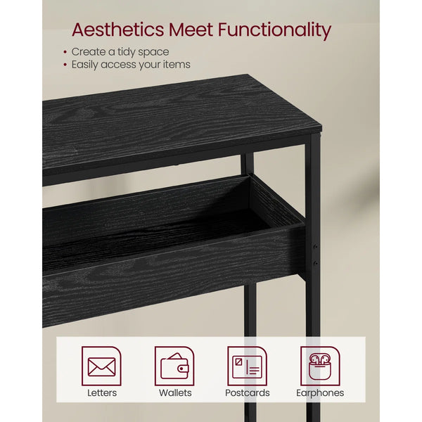 Console Table with 2 Storage Compartments for Entryway, Hallway & Living Room  Wooden Bazar