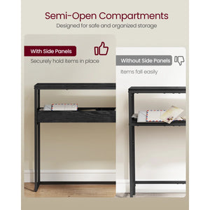 Console Table with 2 Storage Compartments for Entryway, Hallway & Living Room  Wooden Bazar