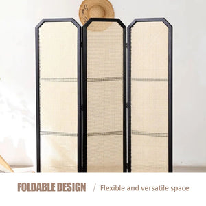 Panel Burlywood Solid Wood Folding Room Divider   Wooden Bazar
