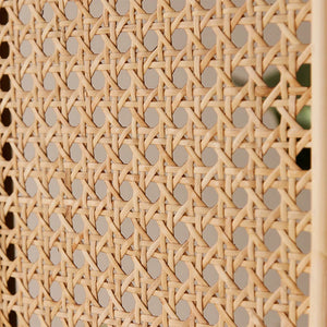 **3-Panel Brown Solid Wood & Rattan Folding Room Divider**  Wooden Bazar