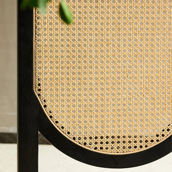 Panel Burlywood Solid Wood and Wicker Folding Room Divider  Wooden Bazar