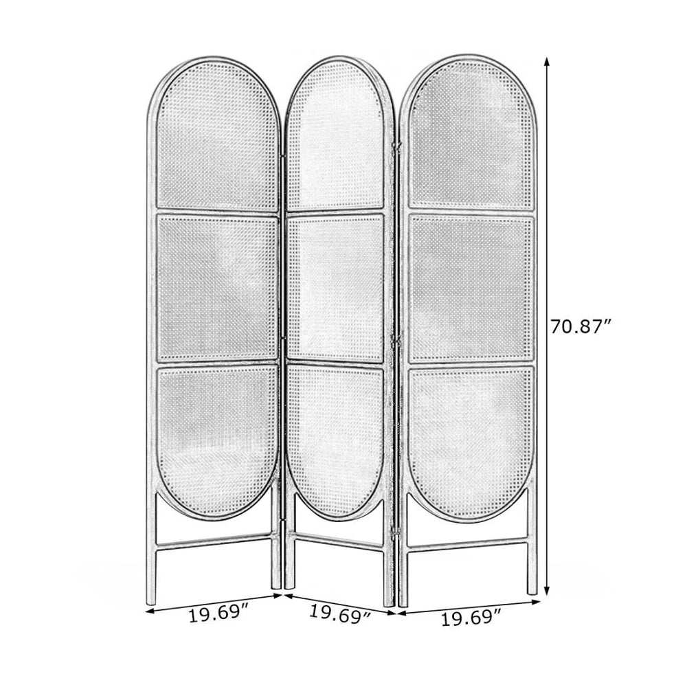 Panel Burlywood Solid Wood and Wicker Folding Room Divider  Wooden Bazar