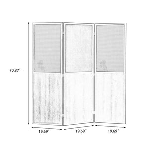 3-Panel Nut-Brown Solid Wood Folding Room Divider   Wooden Bazar