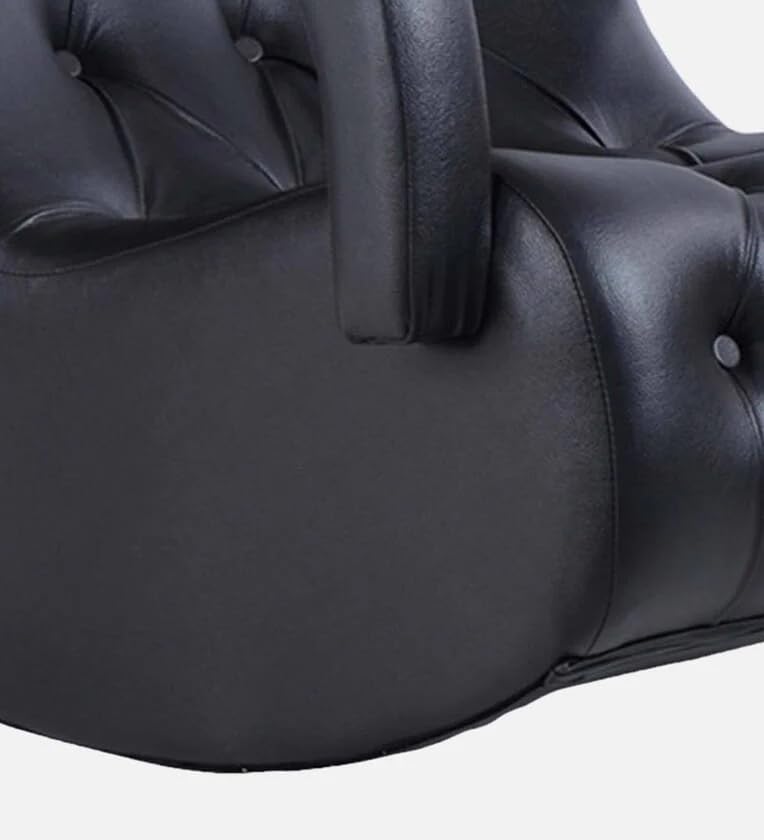 Shink Modern Black Leatherette Rocking Chair with Cushioned Seat