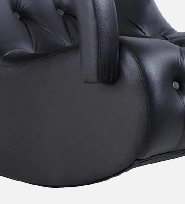 Shink Modern Black Leatherette Rocking Chair with Cushioned Seat