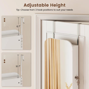 Arched Mirror Jewelry Armoire with LED Lights | Wall/Door Mounted   Wooden Bazar