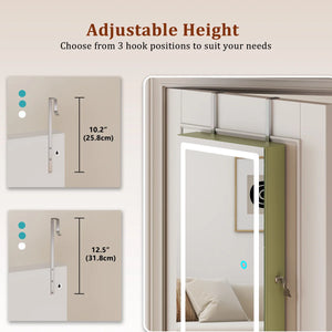 Lighted Mirror Jewelry Armoire with Wall-Mounted Storage Cabine  Wooden Bazar