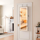 Lighted Mirror Jewelry Armoire with Wall-Mounted Storage Cabine  Wooden Bazar