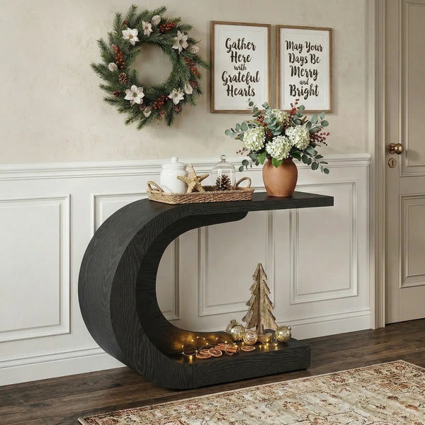 Wood Console Table for Living Room or Hallway  Wooden Bazar