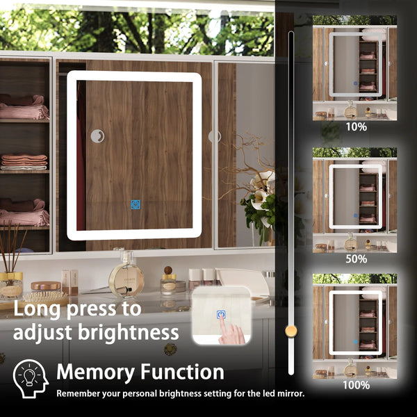 43.3" Makeup Vanity Desk with Tri-Fold LED Lighted Mirror, 9 Drawers and Hidden Storage for Bedroom  Wooden  bazar