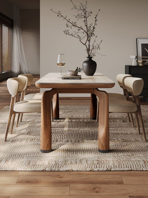 Rabito Luxury 4 seater dining table set - Wooden Bazar