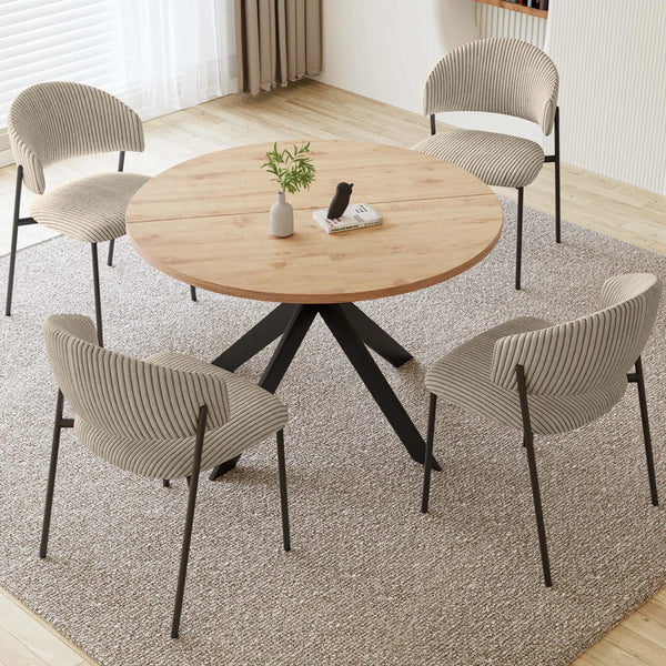 Giddy Modern Round Table Set Of 4 With Dining Chairs