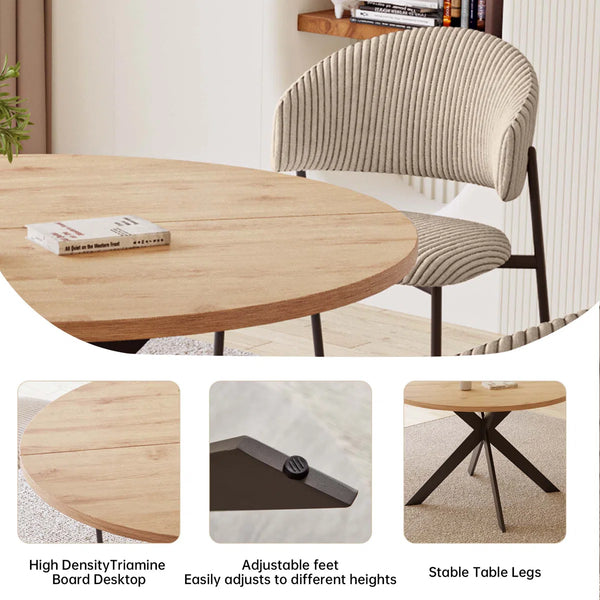 Giddy Modern Round Table Set Of 4 With Dining Chairs