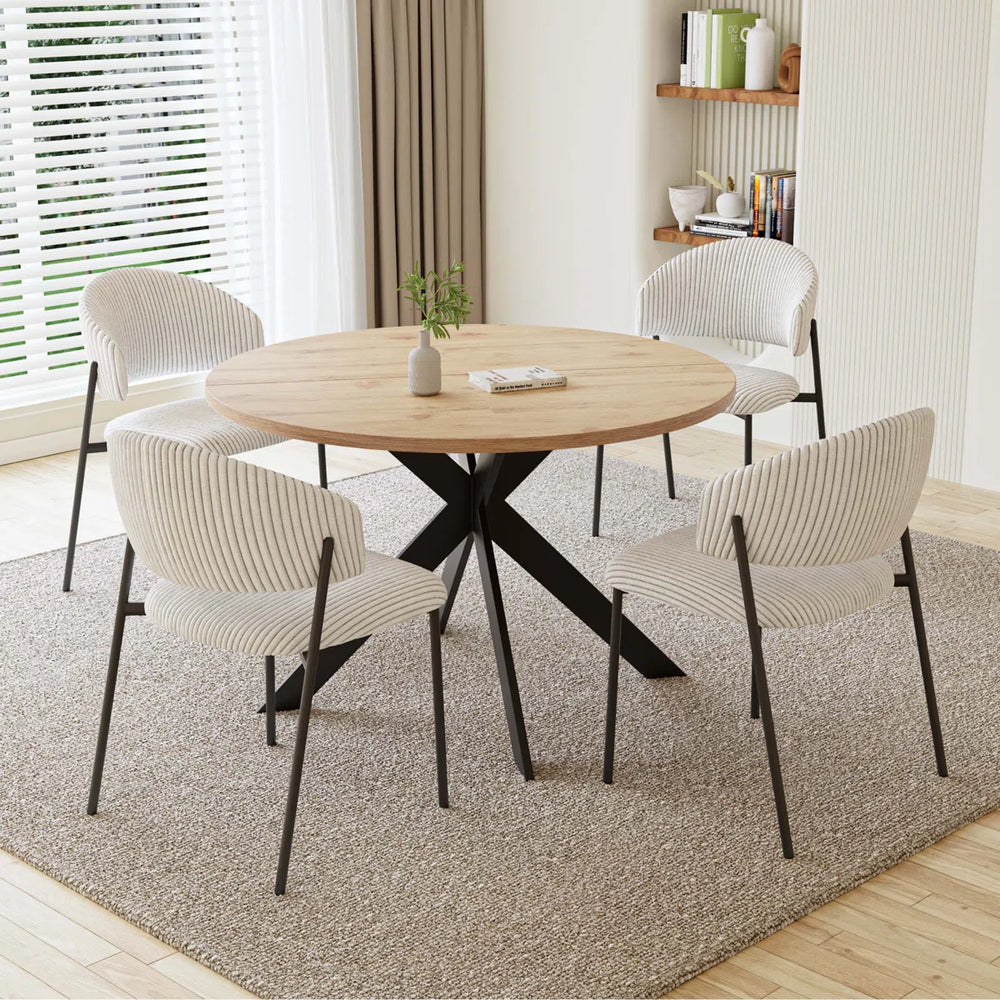 Giddy Modern Round Table Set Of 4 With Dining Chairs