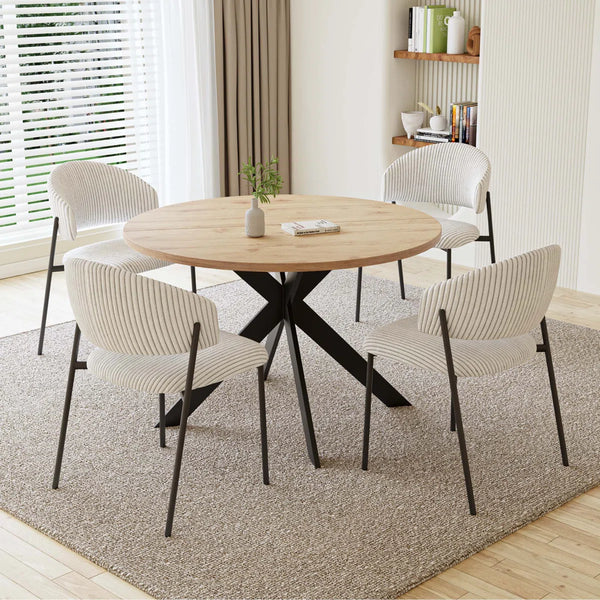 Giddy Modern Round Table Set Of 4 With Dining Chairs