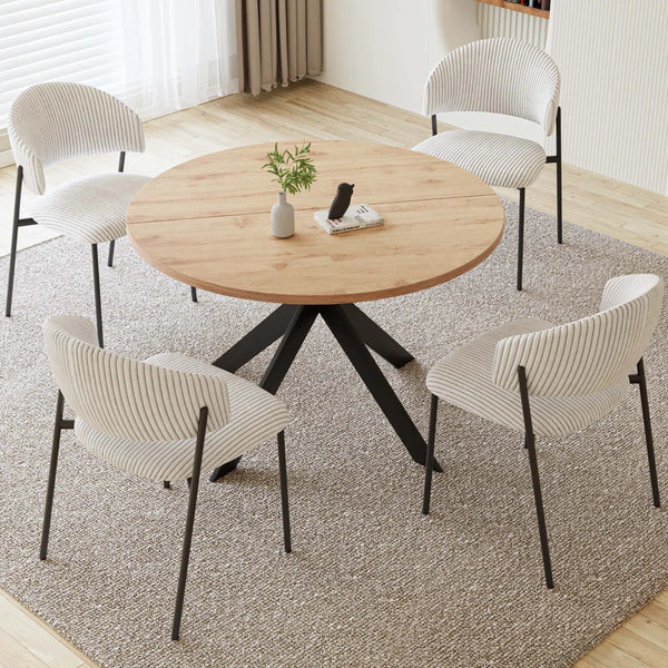 Giddy Modern Round Table Set Of 4 With Dining Chairs