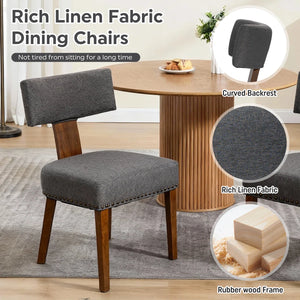 Round Dining Table and 4 T-Shape Upholstered Chairs Set - Wooden Bazar
