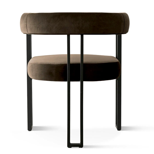 Navison 4 Seater Dining Table Set with Round Table & 4 Upholstered Velvet Chairs