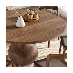 Kiloggs 6 - Person Round Solid Wood Dining Set - Wooden Bazar