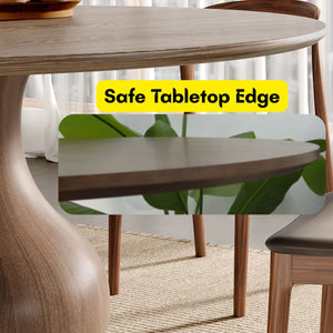 Kiloggs 6 - Person Round Solid Wood Dining Set - Wooden Bazar