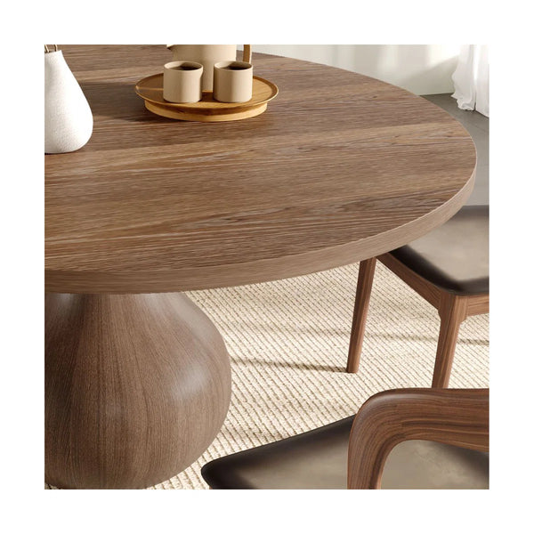 Kiloggs 6 - Person Round Solid Wood Dining Set - Wooden Bazar