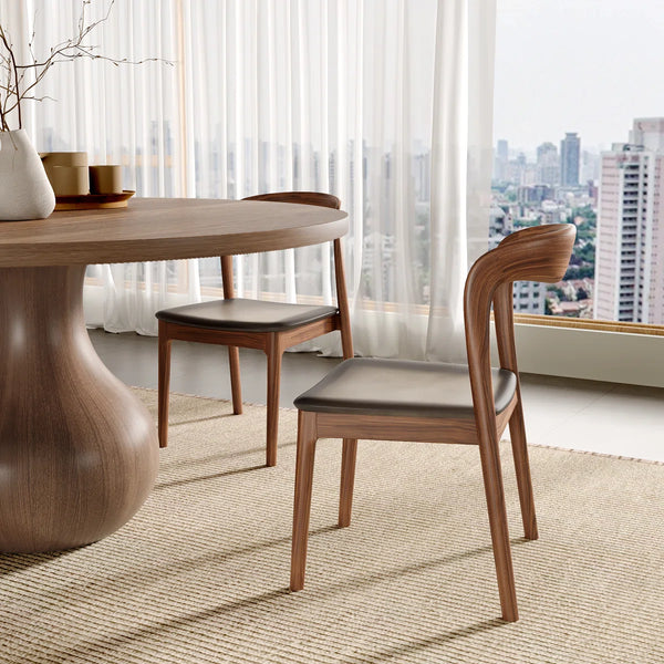 Kiloggs 6 - Person Round Solid Wood Dining Set - Wooden Bazar