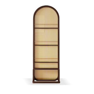 Nut-Brown Solid Wood and Rattan 1-Panel Folding Room Divider  Wooden Bazar